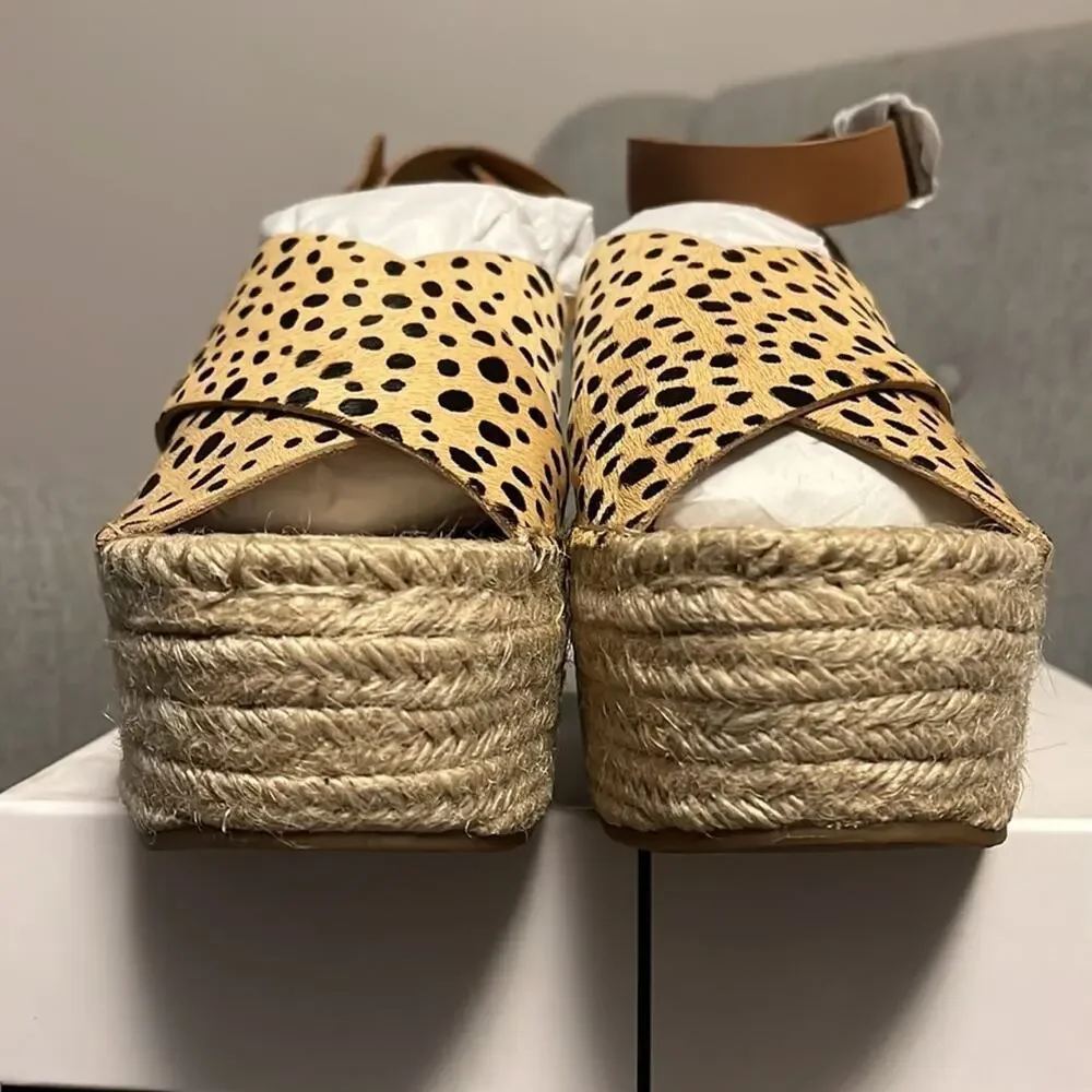 Dolce Vita Womens Carsie Calf Hair Strappy Espadrilles size 9.5
